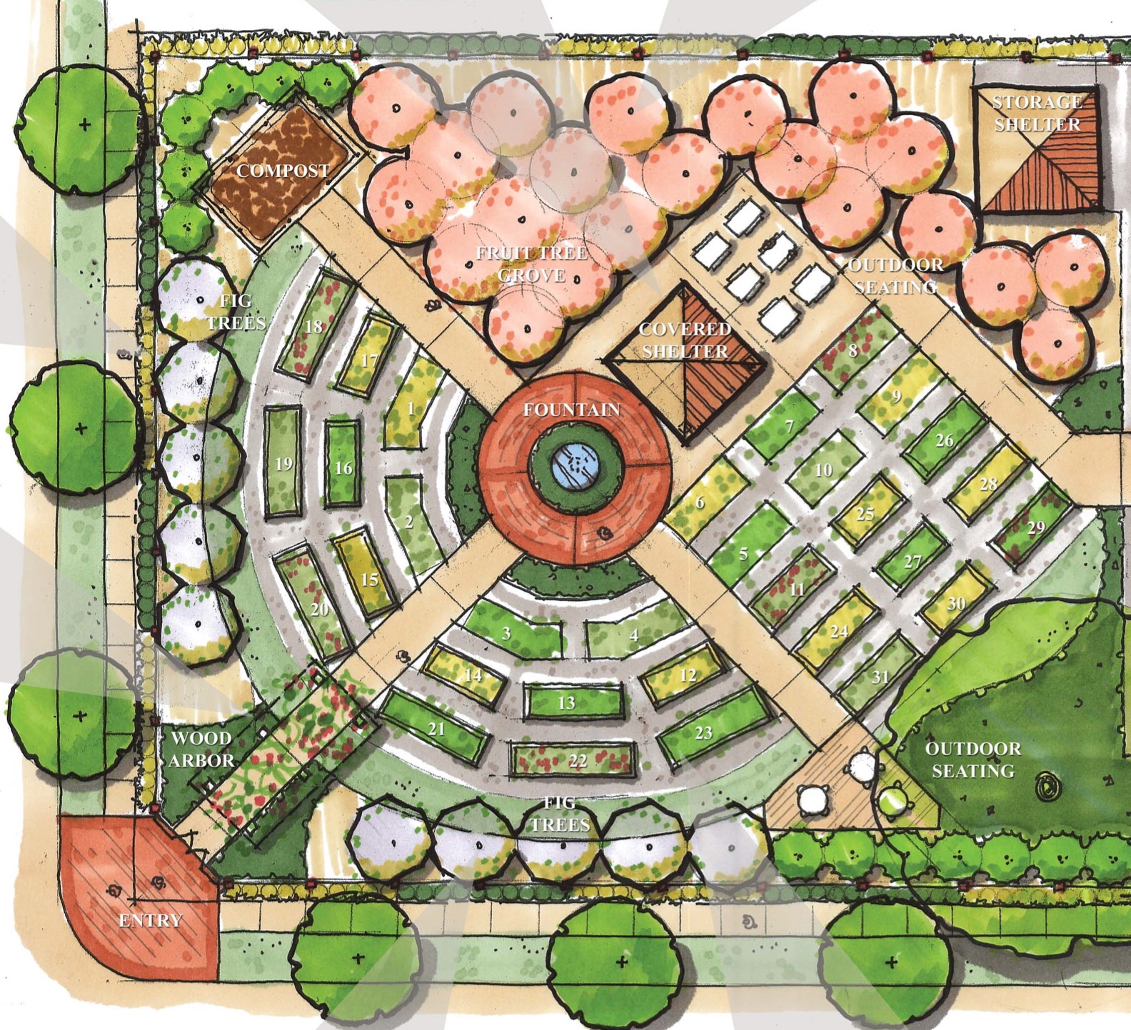 Bayou District Foundation Community Garden Site Illustration